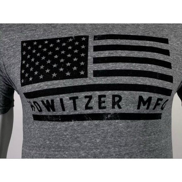 Howitzer Style Men's T-Shirt BOLD FLAG Gray Milita - Picture 4 of 11